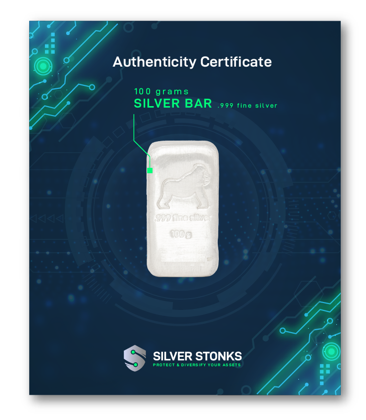 SilverBack Statue Certificate
